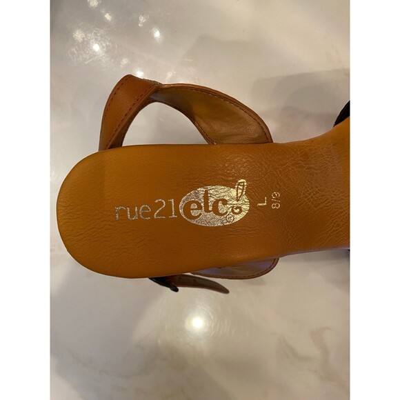 Rue 21 etc! Strappy Wedge 4 inch heel Black Sandals Size L 8/9 Stylish Chic Boho - Picture 5 of 10